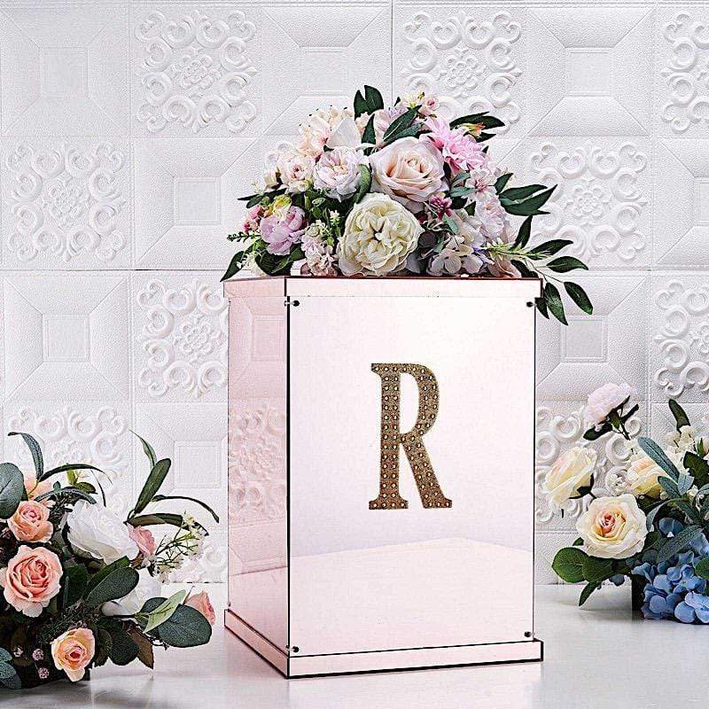 6 in Letter Gold Self-Adhesive Rhinestones Gems Sticker