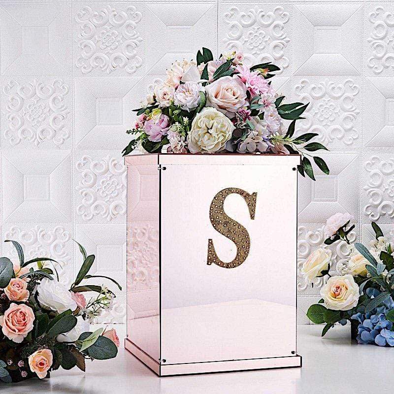 6 in Letter Gold Self-Adhesive Rhinestones Gems Sticker
