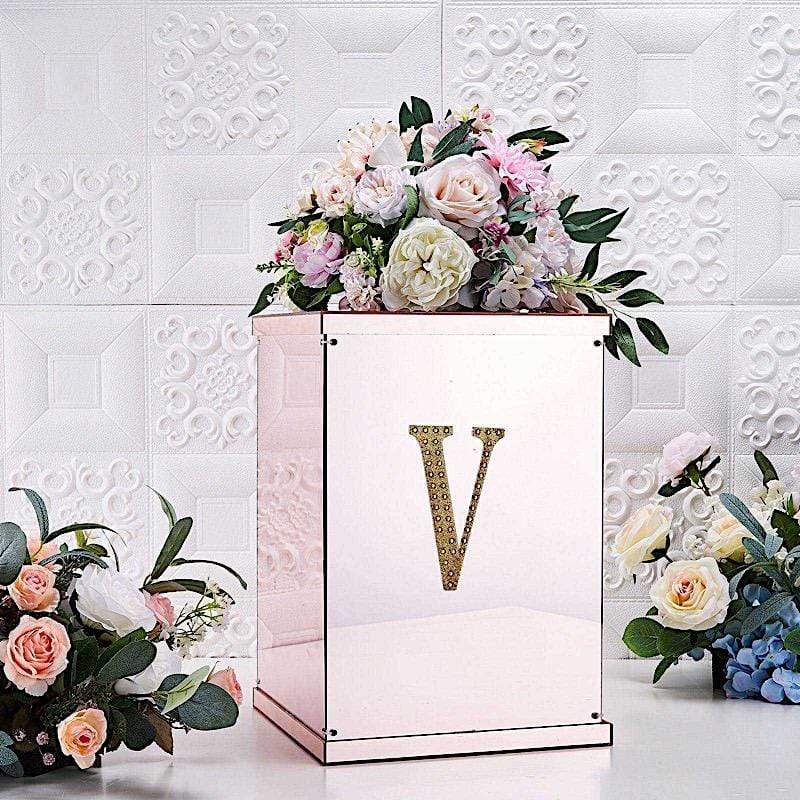 6 in Letter Gold Self-Adhesive Rhinestones Gems Sticker