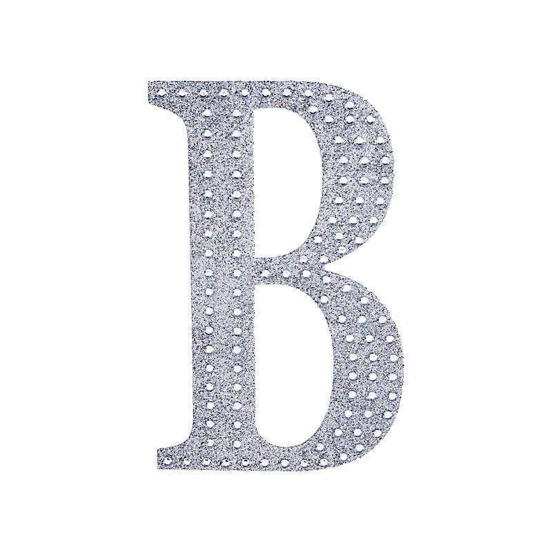6 in Letter Silver Self-Adhesive Rhinestones Gems Sticker