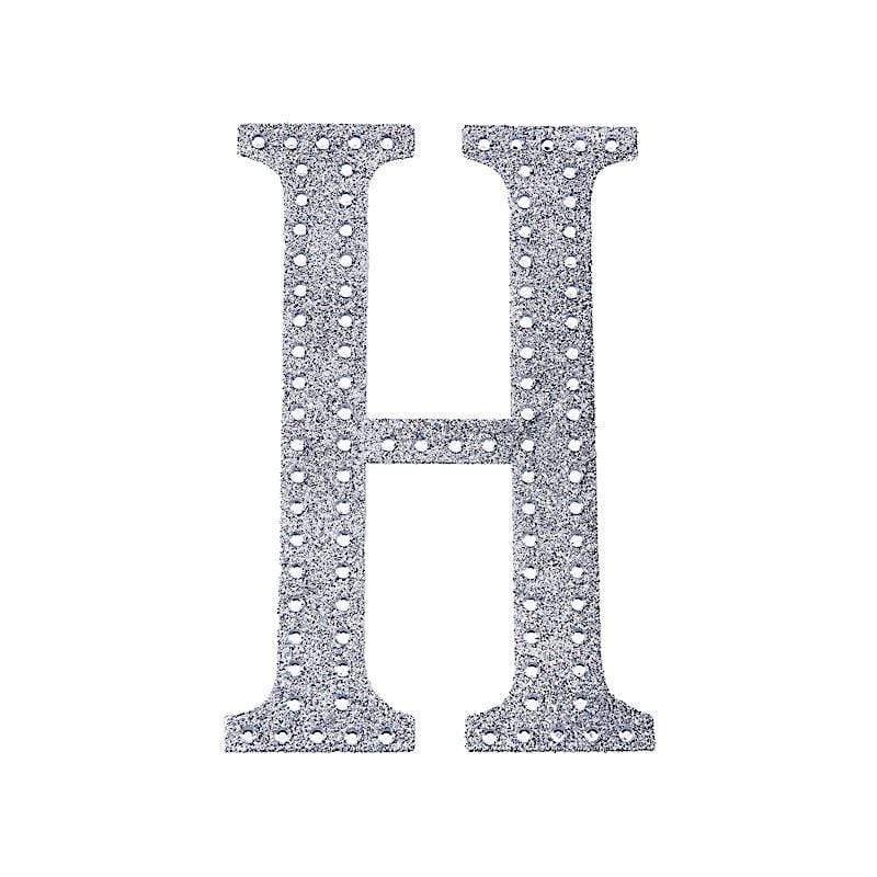 6 in Letter Silver Self-Adhesive Rhinestones Gems Sticker