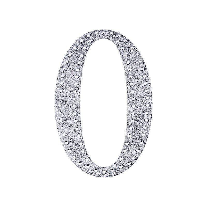 6 in Letter Silver Self-Adhesive Rhinestones Gems Sticker