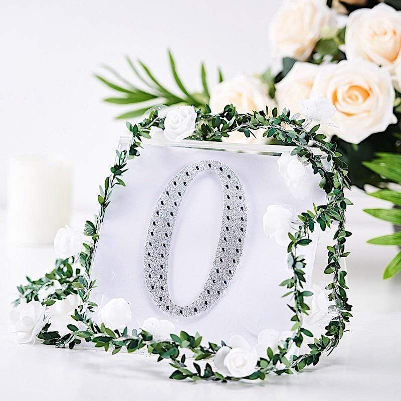 6 in Letter Silver Self-Adhesive Rhinestones Gems Sticker