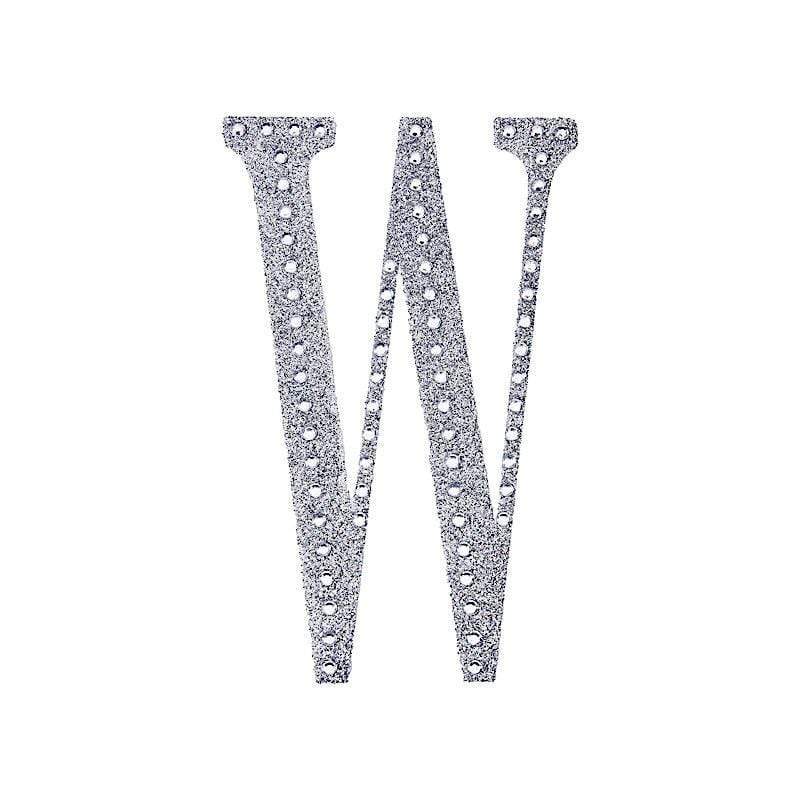 6 in Letter Silver Self-Adhesive Rhinestones Gems Sticker