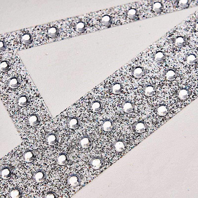 6 in Letter Silver Self-Adhesive Rhinestones Gems Sticker