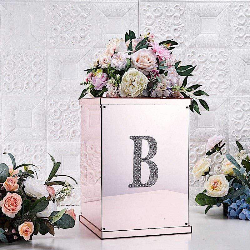 6 in Letter Silver Self-Adhesive Rhinestones Gems Sticker