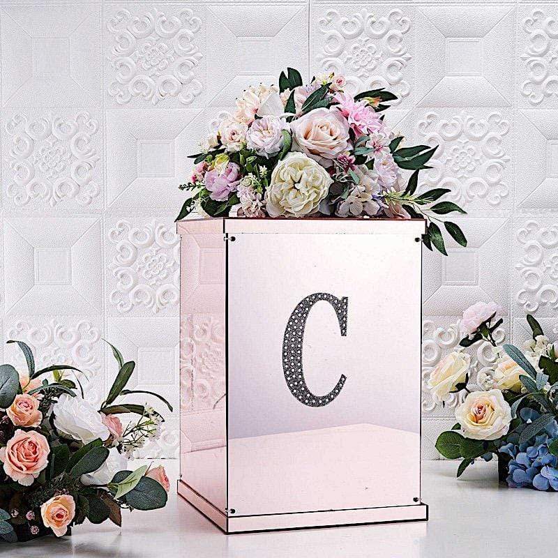 6 in Letter Silver Self-Adhesive Rhinestones Gems Sticker