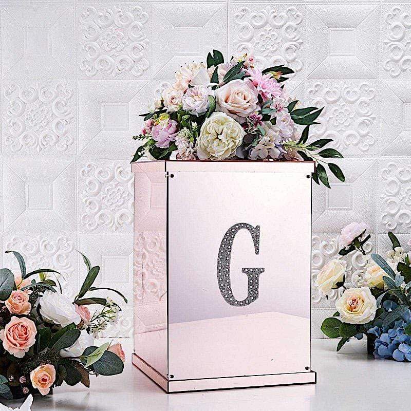 6 in Letter Silver Self-Adhesive Rhinestones Gems Sticker