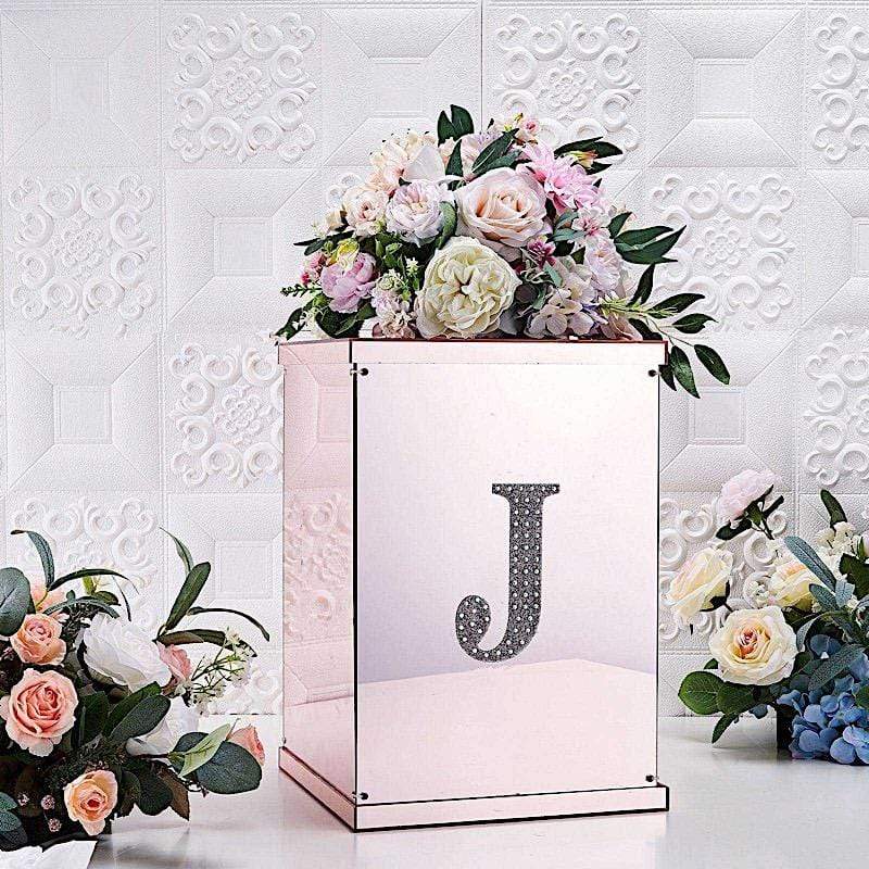 6 in Letter Silver Self-Adhesive Rhinestones Gems Sticker