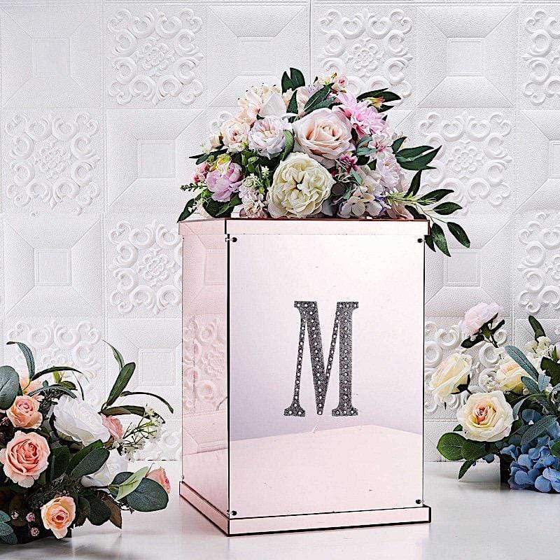 6 in Letter Silver Self-Adhesive Rhinestones Gems Sticker