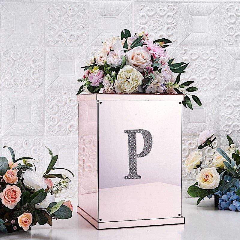 6 in Letter Silver Self-Adhesive Rhinestones Gems Sticker