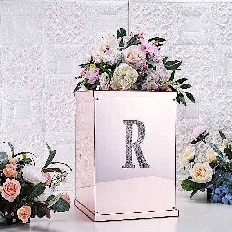 6 in Letter Silver Self-Adhesive Rhinestones Gems Sticker