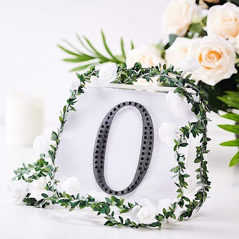 6 in Number Black Self-Adhesive Rhinestones Gems Sticker