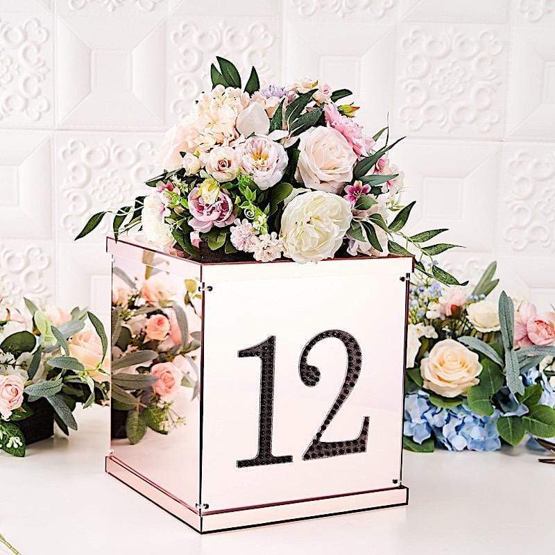 6 in Number Black Self-Adhesive Rhinestones Gems Sticker