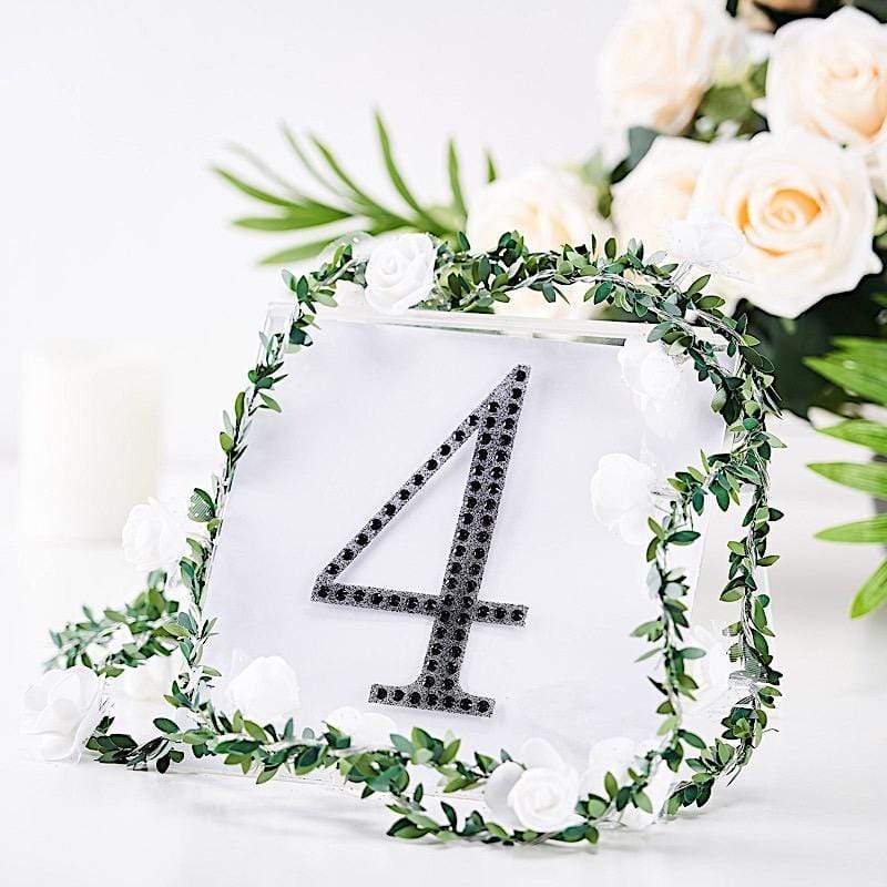 6 in Number Black Self-Adhesive Rhinestones Gems Sticker