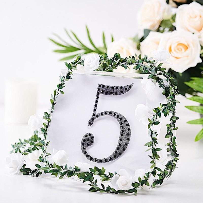 6 in Number Black Self-Adhesive Rhinestones Gems Sticker