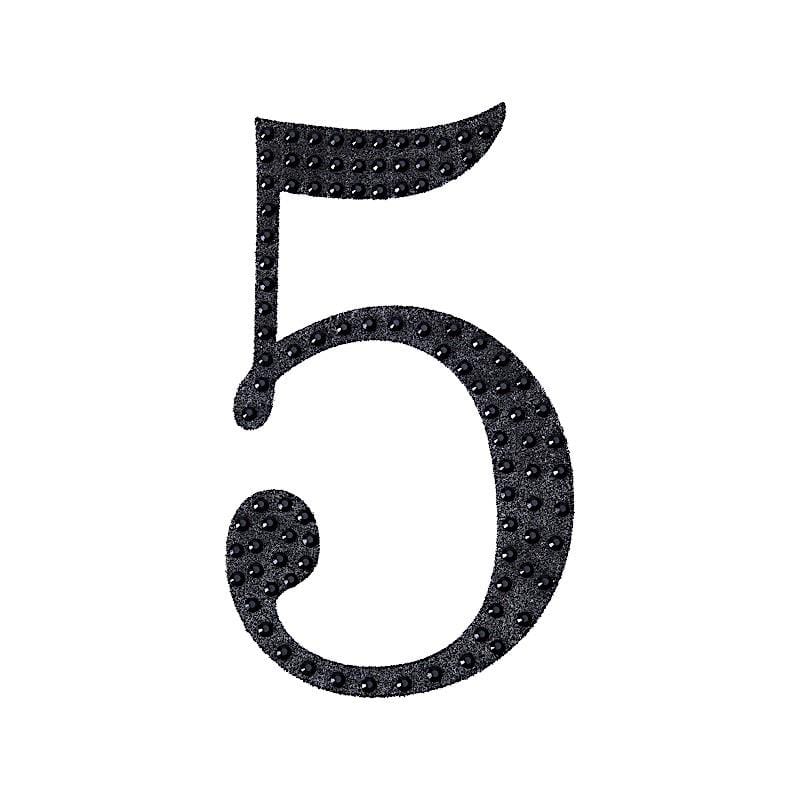 6 in Number Black Self-Adhesive Rhinestones Gems Sticker