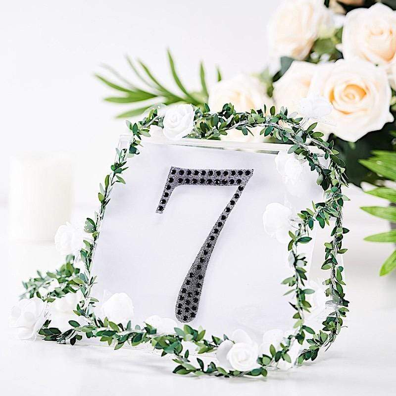 6 in Number Black Self-Adhesive Rhinestones Gems Sticker