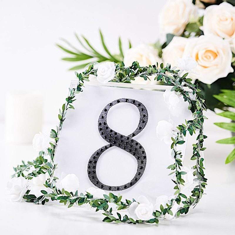 6 in Number Black Self-Adhesive Rhinestones Gems Sticker