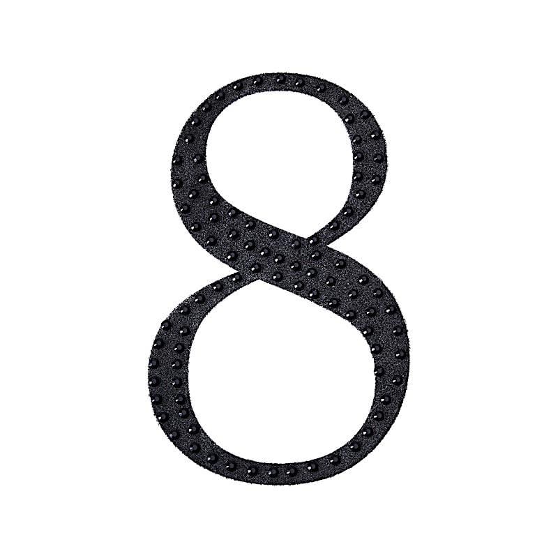 6 in Number Black Self-Adhesive Rhinestones Gems Sticker