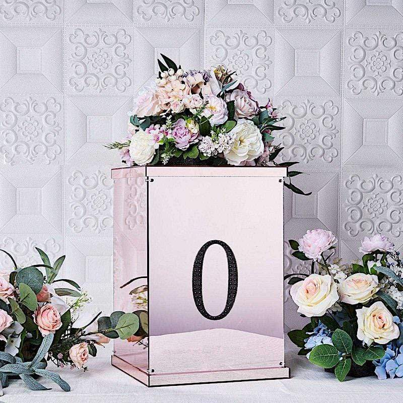 6 in Number Black Self-Adhesive Rhinestones Gems Sticker