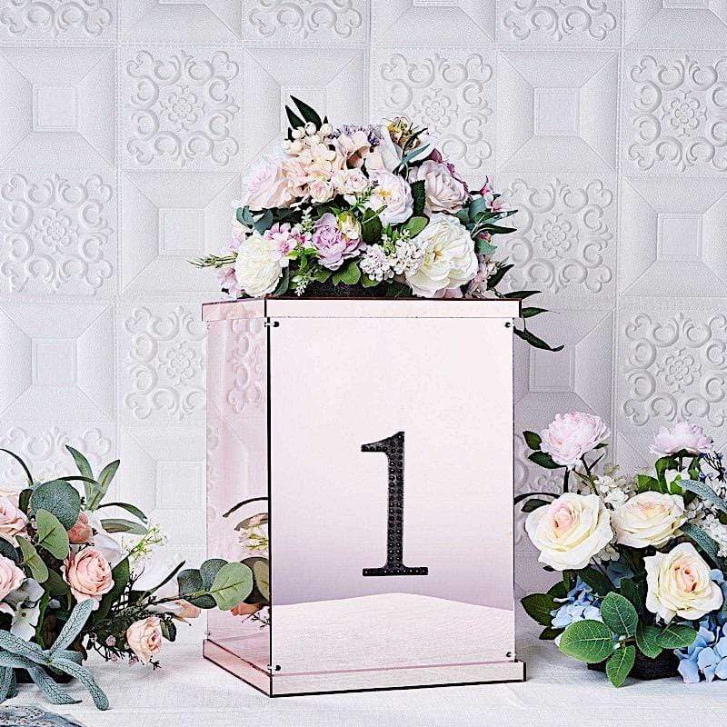 6 in Number Black Self-Adhesive Rhinestones Gems Sticker