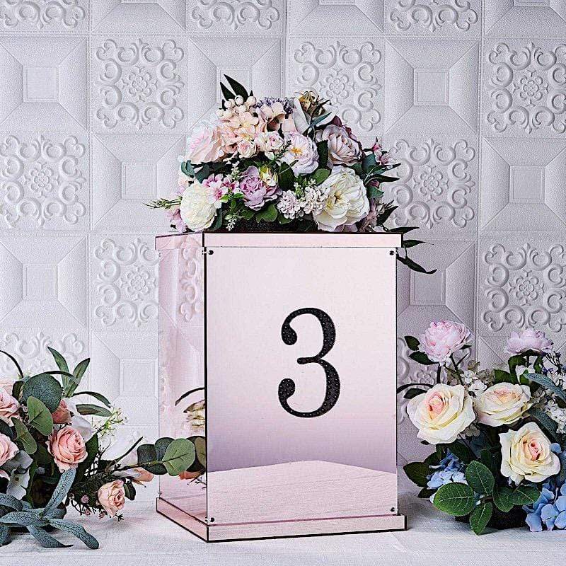6 in Number Black Self-Adhesive Rhinestones Gems Sticker