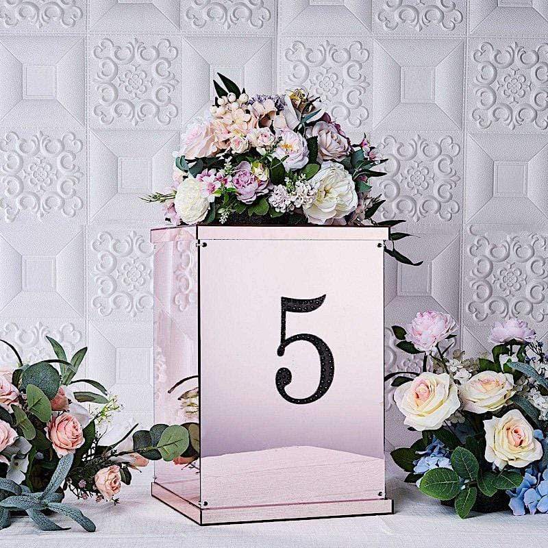 6 in Number Black Self-Adhesive Rhinestones Gems Sticker
