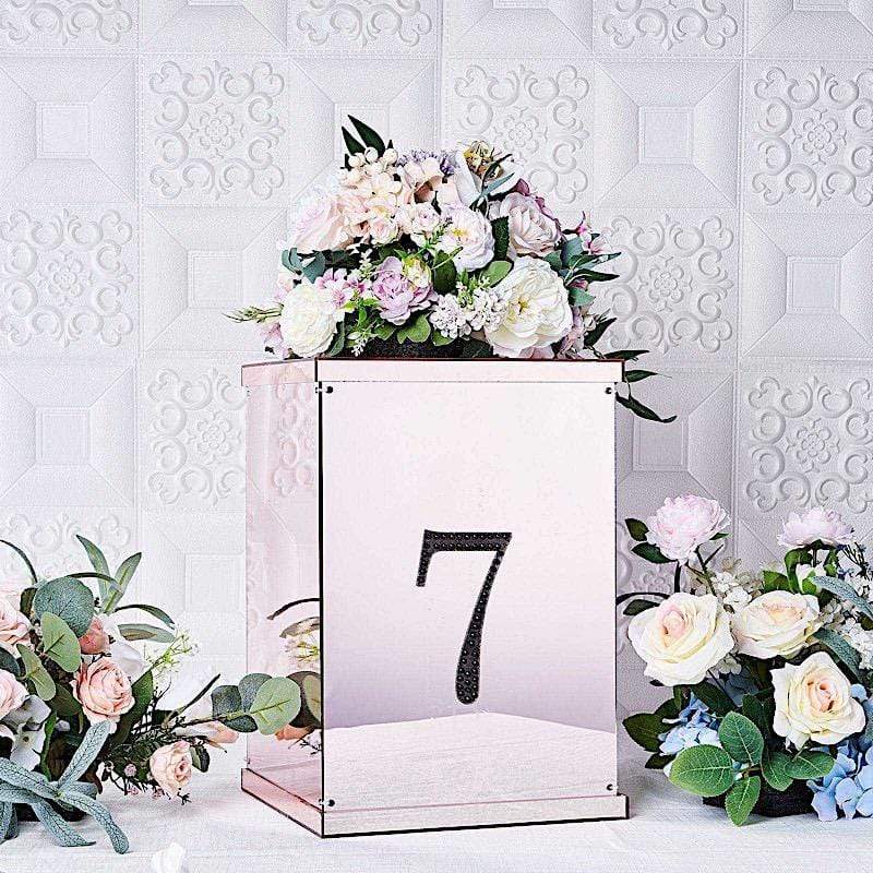 6 in Number Black Self-Adhesive Rhinestones Gems Sticker