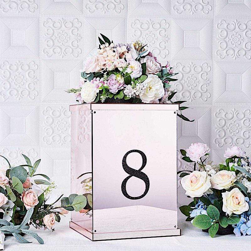 6 in Number Black Self-Adhesive Rhinestones Gems Sticker