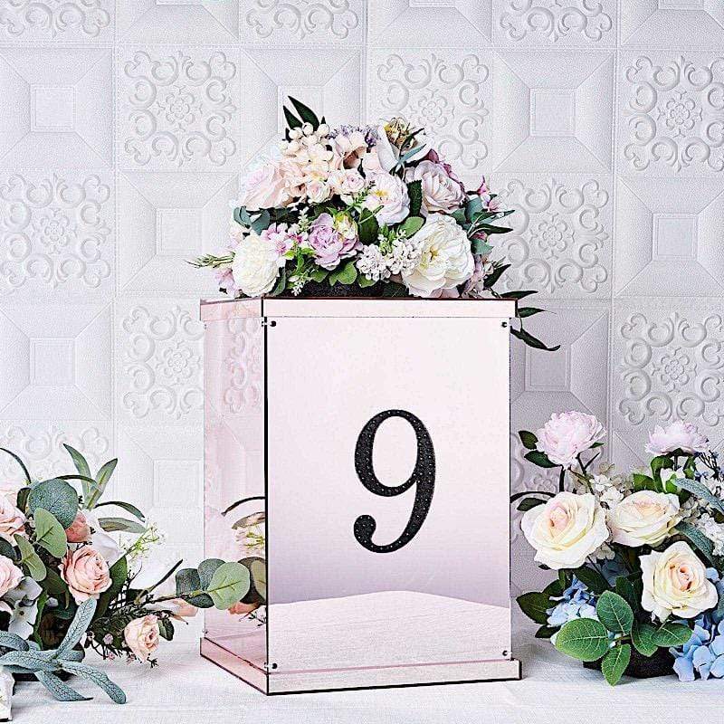 6 in Number Black Self-Adhesive Rhinestones Gems Sticker