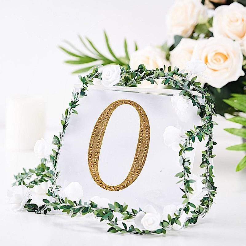 6 in Number Gold Self-Adhesive Rhinestones Gems Sticker