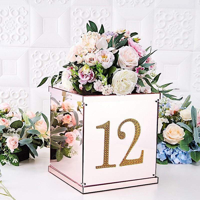 6 in Number Gold Self-Adhesive Rhinestones Gems Sticker