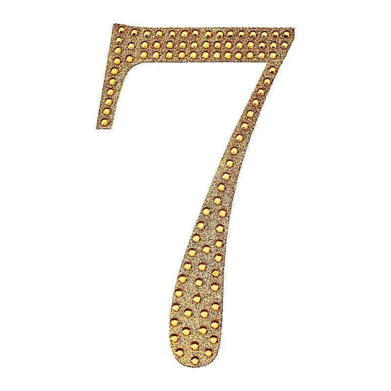 6 in Number Gold Self-Adhesive Rhinestones Gems Sticker