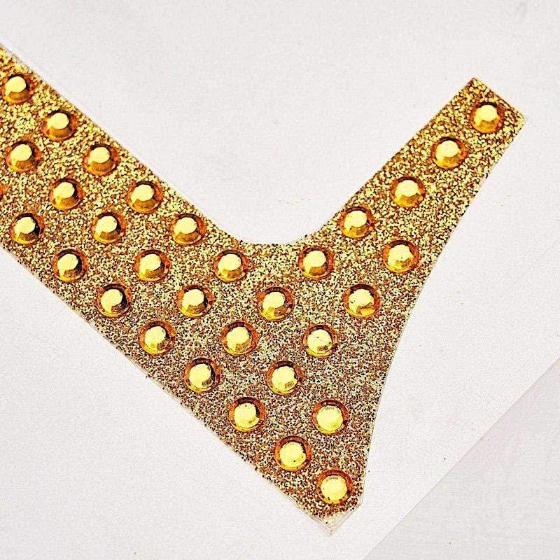 6 in Number Gold Self-Adhesive Rhinestones Gems Sticker