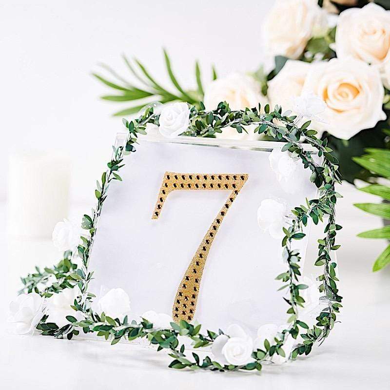 6 in Number Gold Self-Adhesive Rhinestones Gems Sticker
