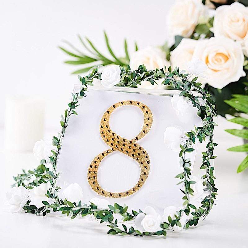 6 in Number Gold Self-Adhesive Rhinestones Gems Sticker