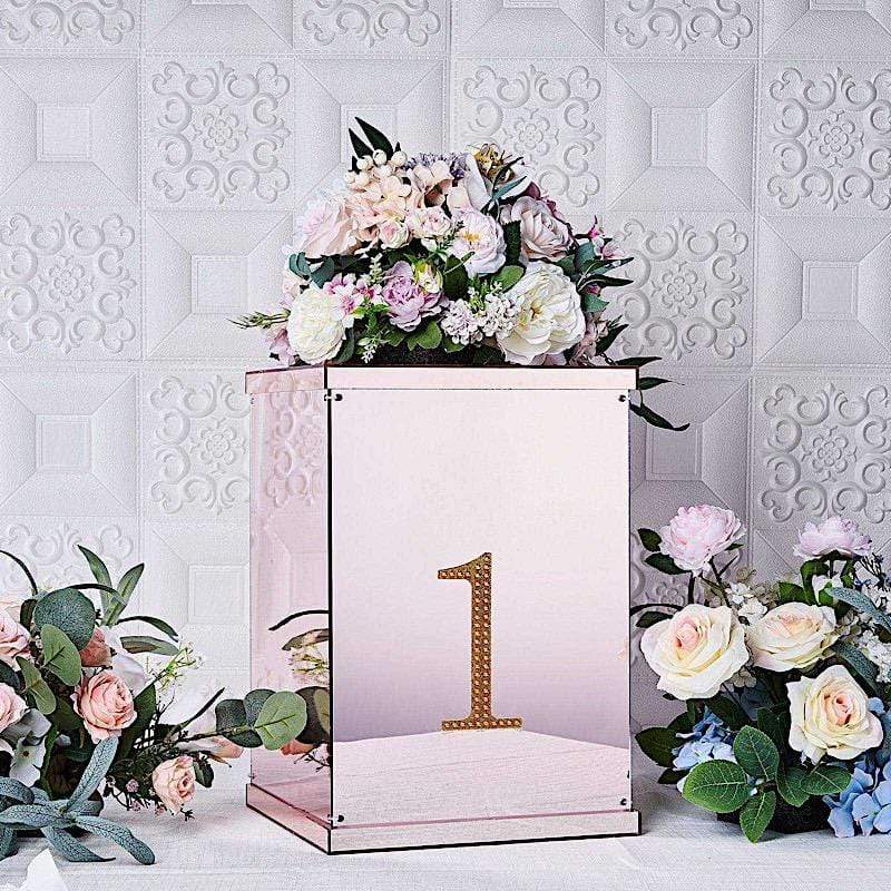 6 in Number Gold Self-Adhesive Rhinestones Gems Sticker
