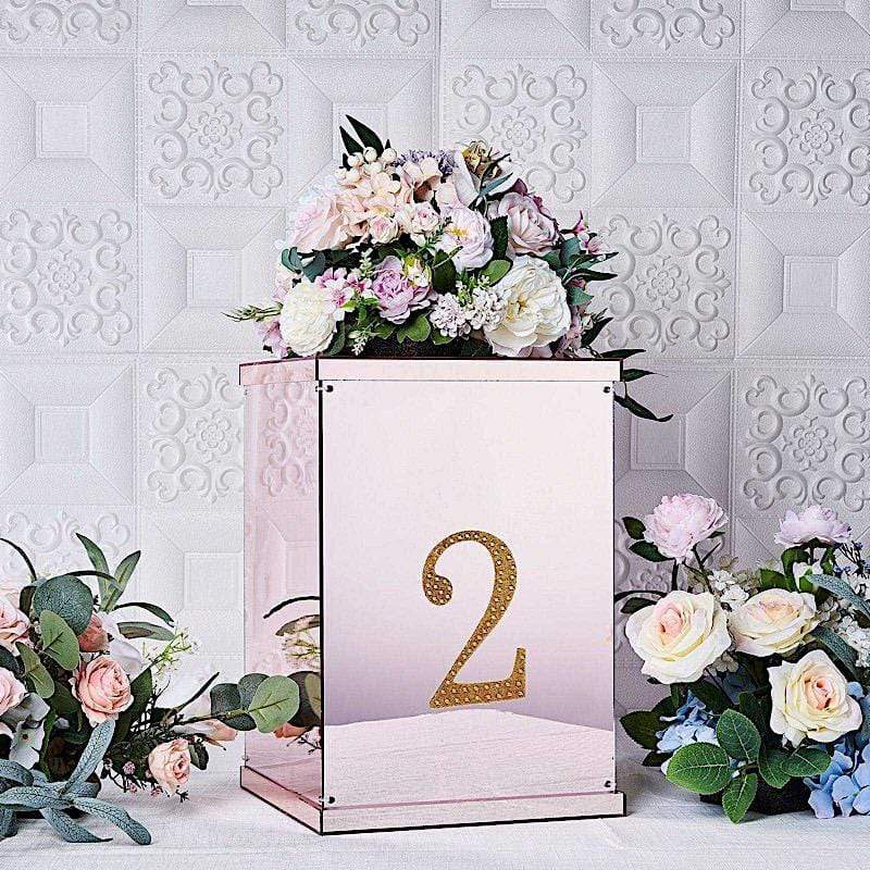 6 in Number Gold Self-Adhesive Rhinestones Gems Sticker