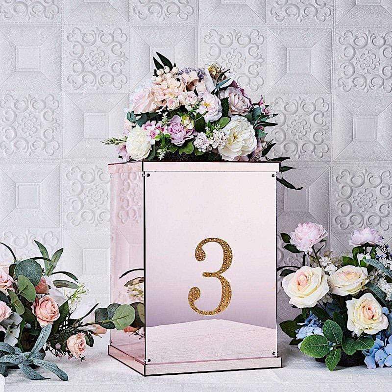 6 in Number Gold Self-Adhesive Rhinestones Gems Sticker