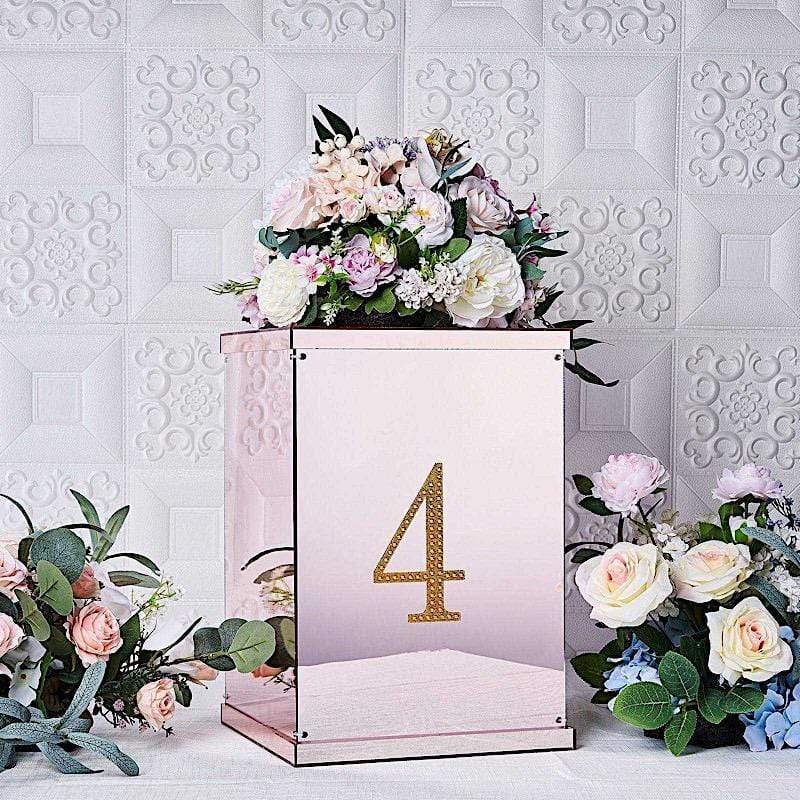6 in Number Gold Self-Adhesive Rhinestones Gems Sticker