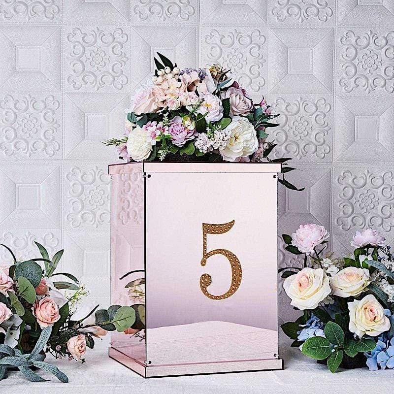 6 in Number Gold Self-Adhesive Rhinestones Gems Sticker