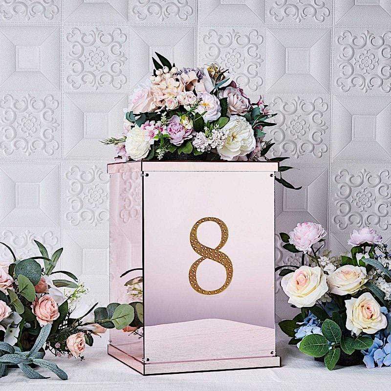 6 in Number Gold Self-Adhesive Rhinestones Gems Sticker