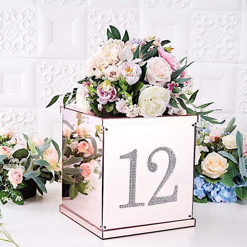 6 in Number Silver Self-Adhesive Rhinestones Gems Sticker