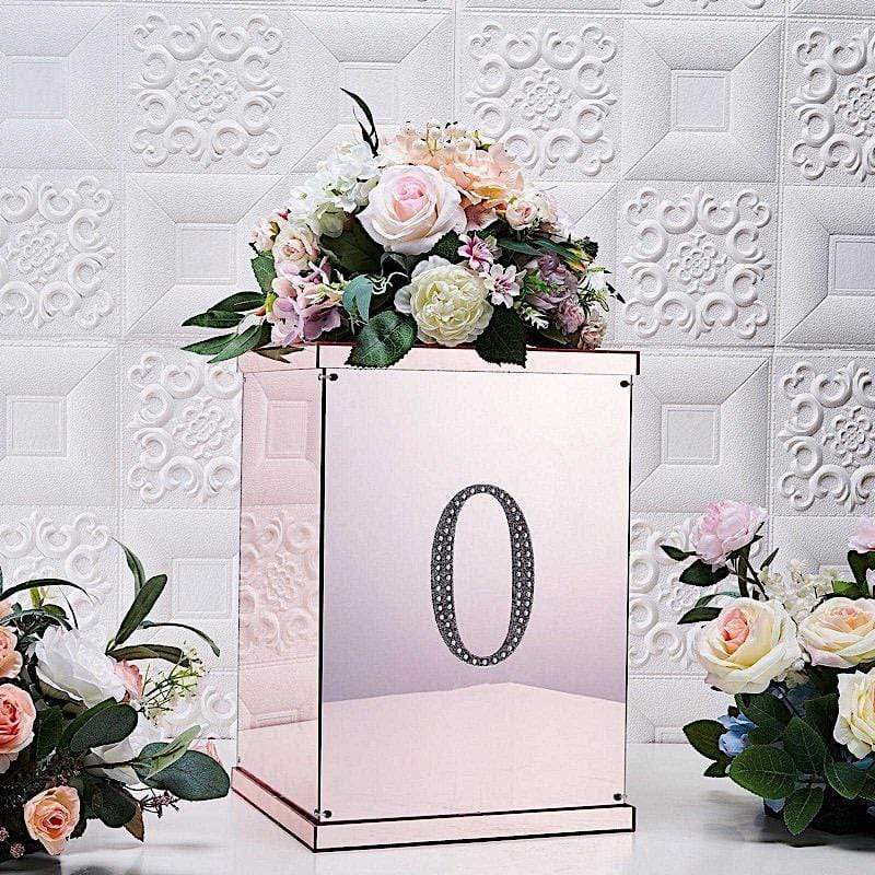 6 in Number Silver Self-Adhesive Rhinestones Gems Sticker