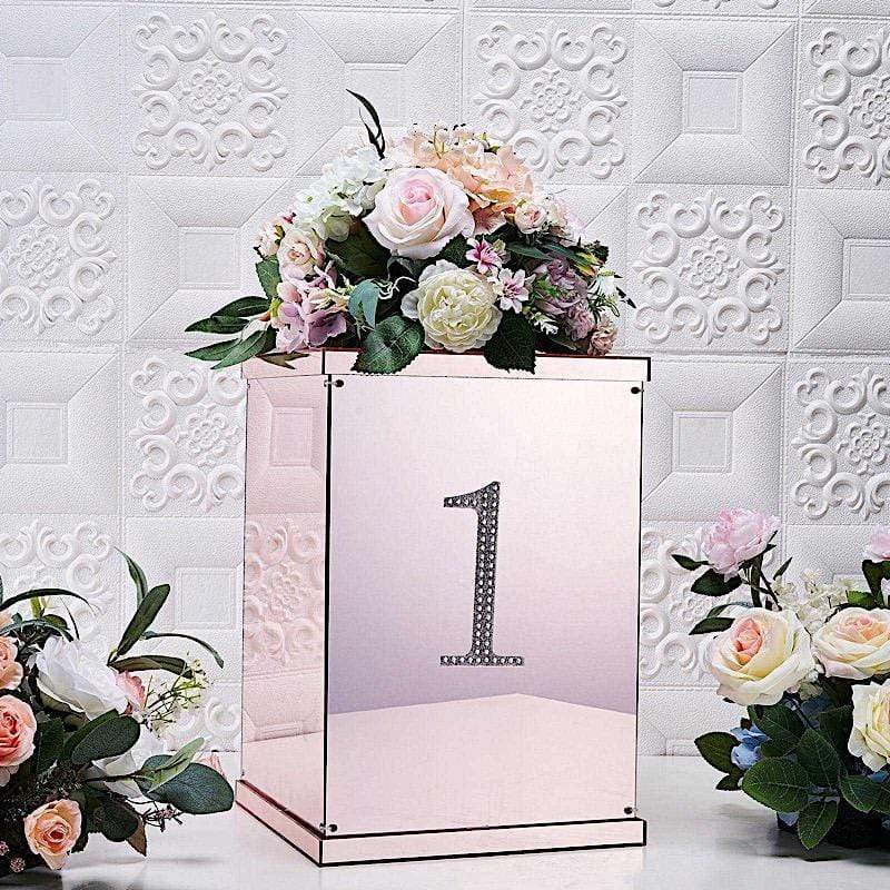 6 in Number Silver Self-Adhesive Rhinestones Gems Sticker