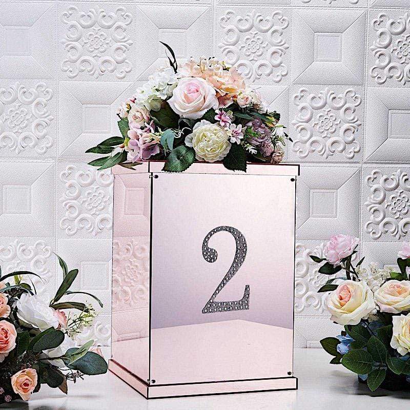 6 in Number Silver Self-Adhesive Rhinestones Gems Sticker