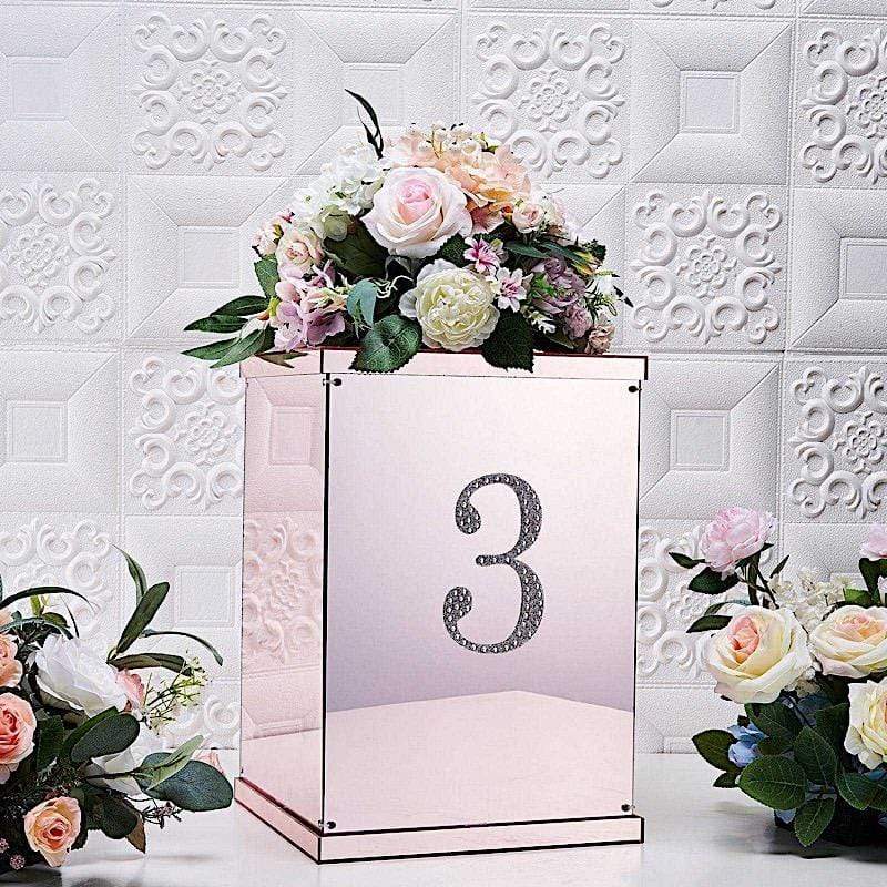 6 in Number Silver Self-Adhesive Rhinestones Gems Sticker