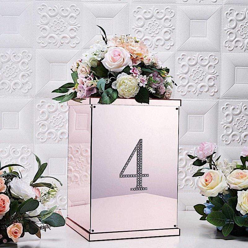6 in Number Silver Self-Adhesive Rhinestones Gems Sticker