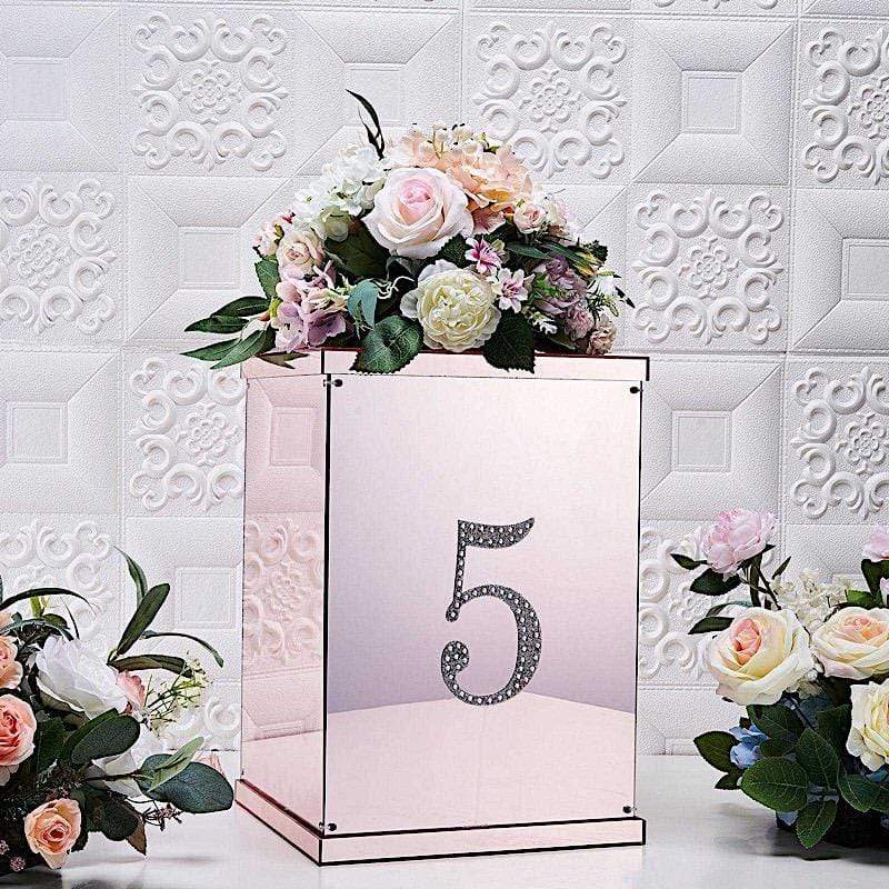 6 in Number Silver Self-Adhesive Rhinestones Gems Sticker